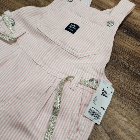 NWT OshKosh B'Gosh Ultra Soft Overalls, Pink Hickory C0079 - Picture 4 of 5